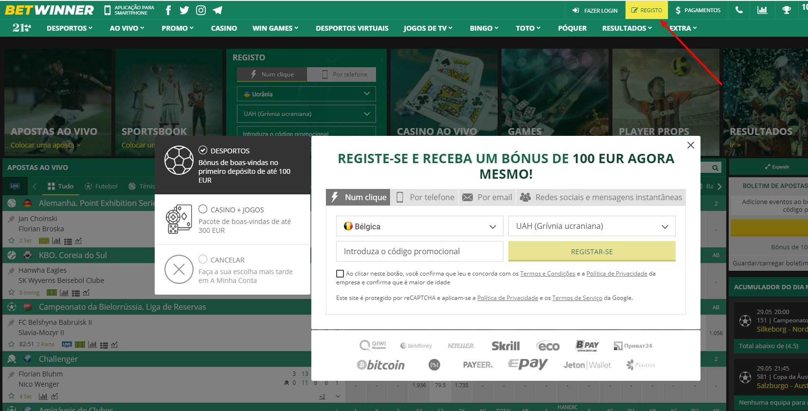 Registro Betwinner.com